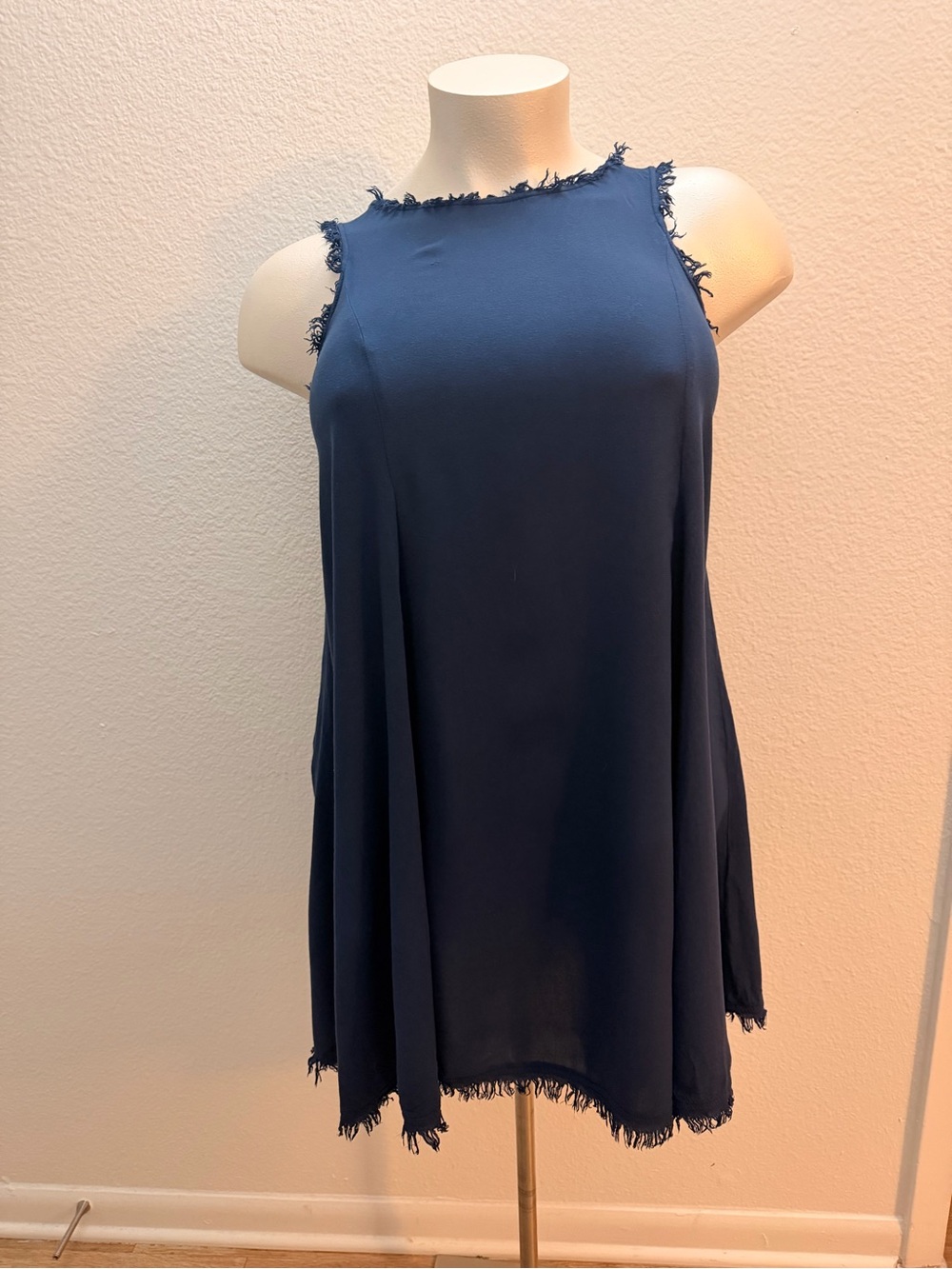 Altar'd State Navy Fringed Swing Mini Dress